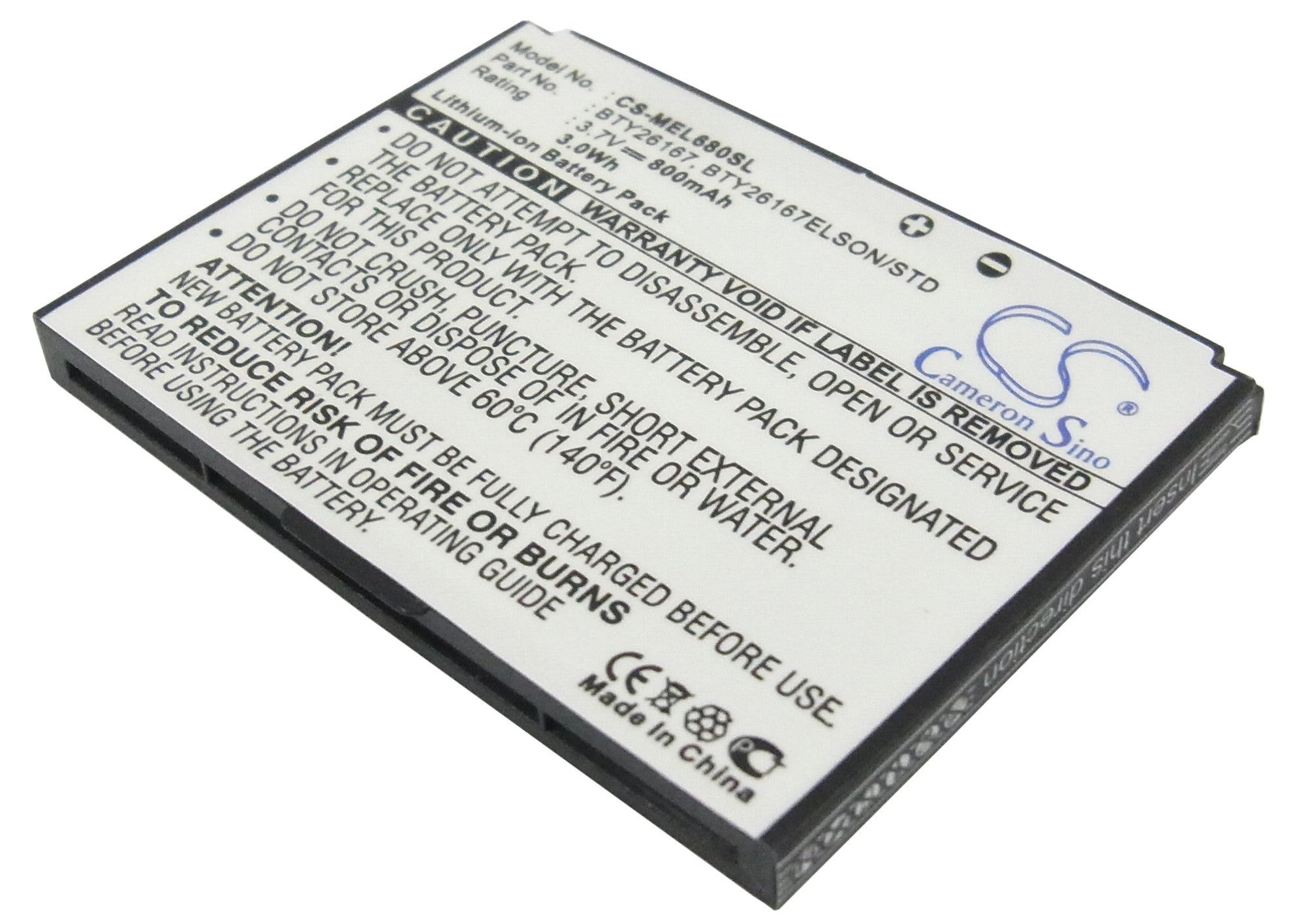 800mAh Li-ion Replacement Battery for Emporia Elson EL680 & Mobistel EL680 (3.7V, Slim Design)