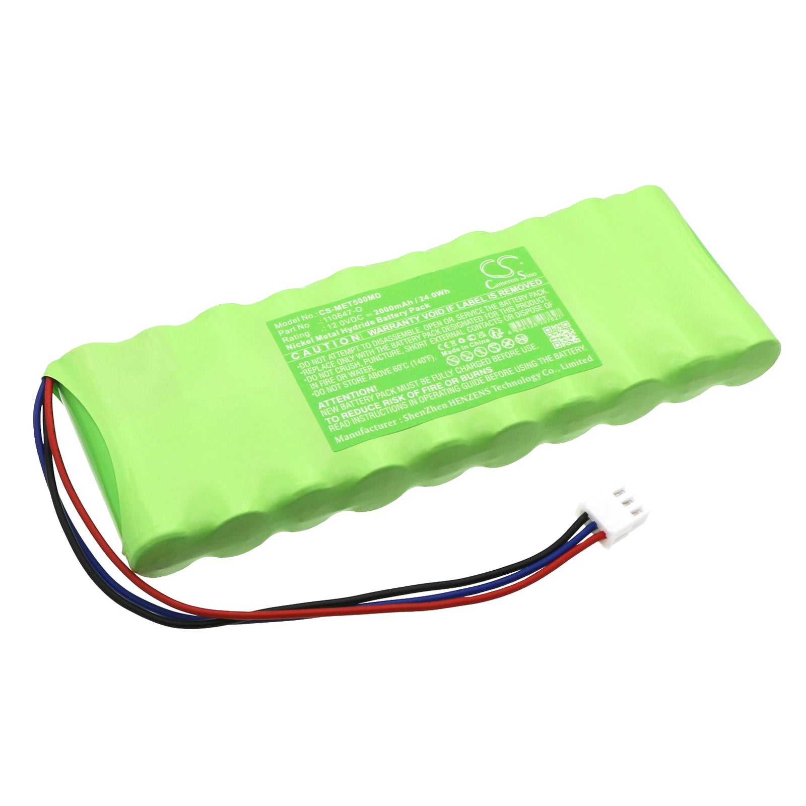 Medical Econet Monitor Compact 5O Replacement Battery, 12V 2000mAh NiMH - Replaces 21.10.5515 & 110647-O