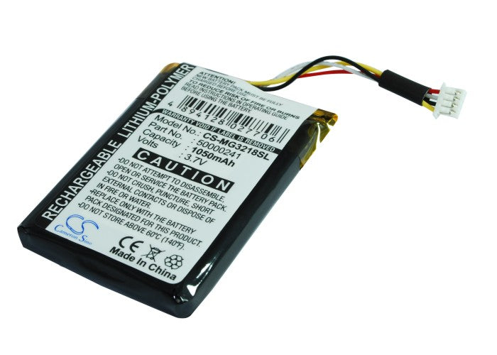 MyGuide PND 3218 GPS Navigator Battery Replacement - 1050mAh 3.7V Li-Polymer, 50.59x33.86x6.10mm