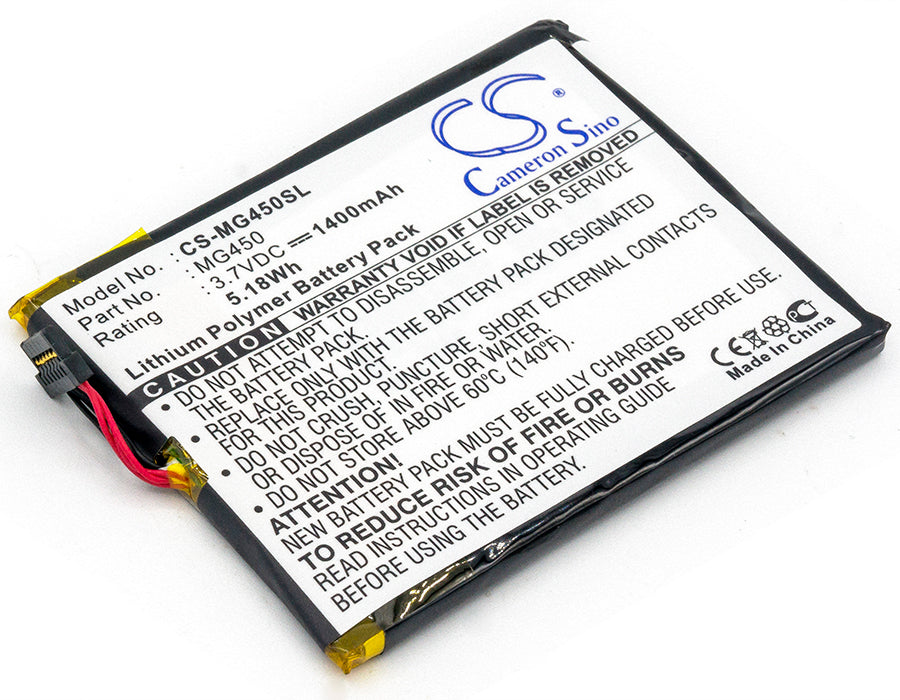 1400mAh Li-Polymer Replacement Battery for Airboard 4000GPS & MyGuide GPS Navigator (3.7V, 5.18Wh, 66.25x50.85x3.96mm)