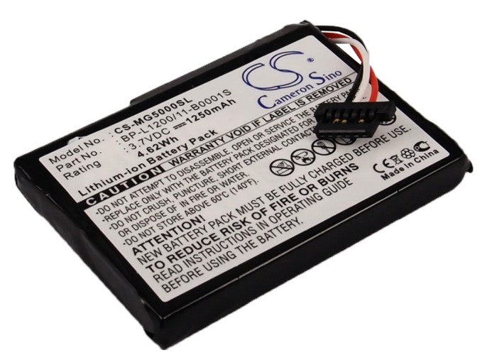 1250mAh Li-ion Battery Replacement for MyGuide SilverGuide 5000 GPS Navigator - 3.7V, 4.63Wh