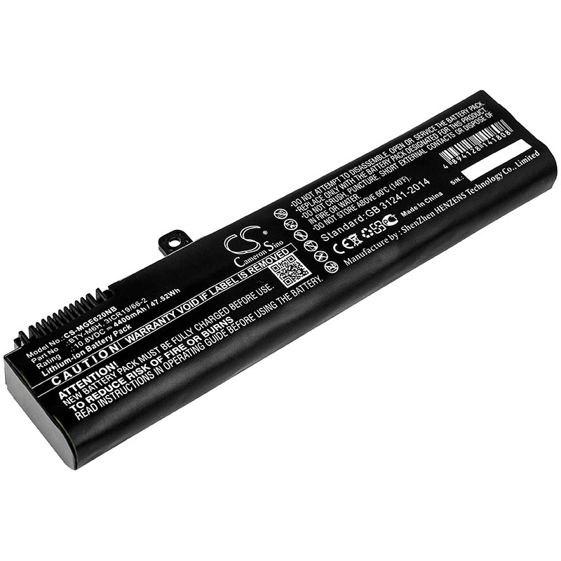4400mAh Laptop Battery for MSI GE62/GE72/GE63/GL62M/GP62/PE60 Series - 10.8V 47.52Wh Li-ion Replacement