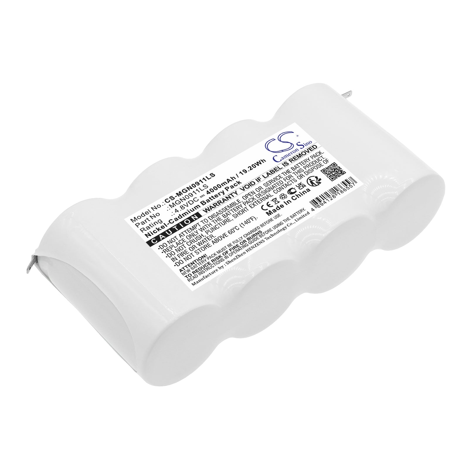 4.8V 4000mAh Ni-CD Battery for Schneider 4DH4 Emergency Light, BT03498 & MGN Replacement, 130x60.4x32.8mm