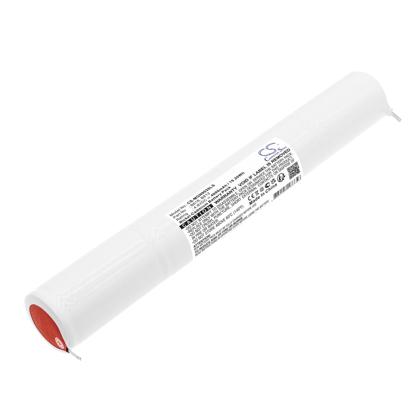 4000mAh Ni-CD Emergency Light Battery: MACKWELL B616, ORBIK B170/44, YUASA 4DH4-0F4/LS, 4.8V 19.2Wh, 237mm Long