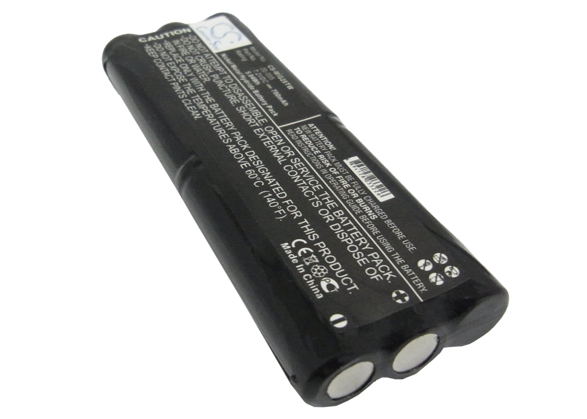 700mAh Ni-MH Battery Pack for Midland G-28/G-30 Radios, 7.2V Replacement, 87x31x11mm Size