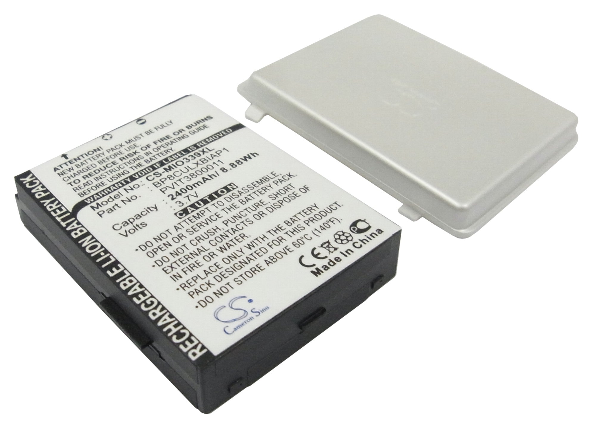 2400mAh Replacement Battery for Mitac Mio 339 & Viewsonic V36 PDA - 3.7V Li-ion (50.64x36.34x5.77mm)