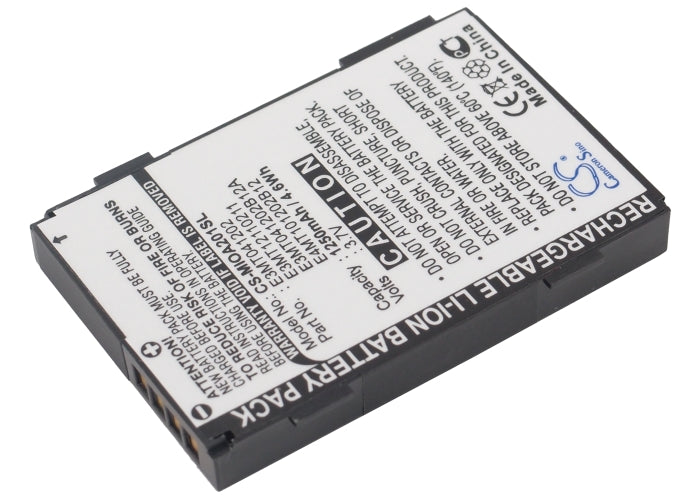 1250mAh Replacement Battery for Medion MDPNA 15000 GPS & Mio P128 - 3.7V Li-ion (53.44x37.14x7.66mm)