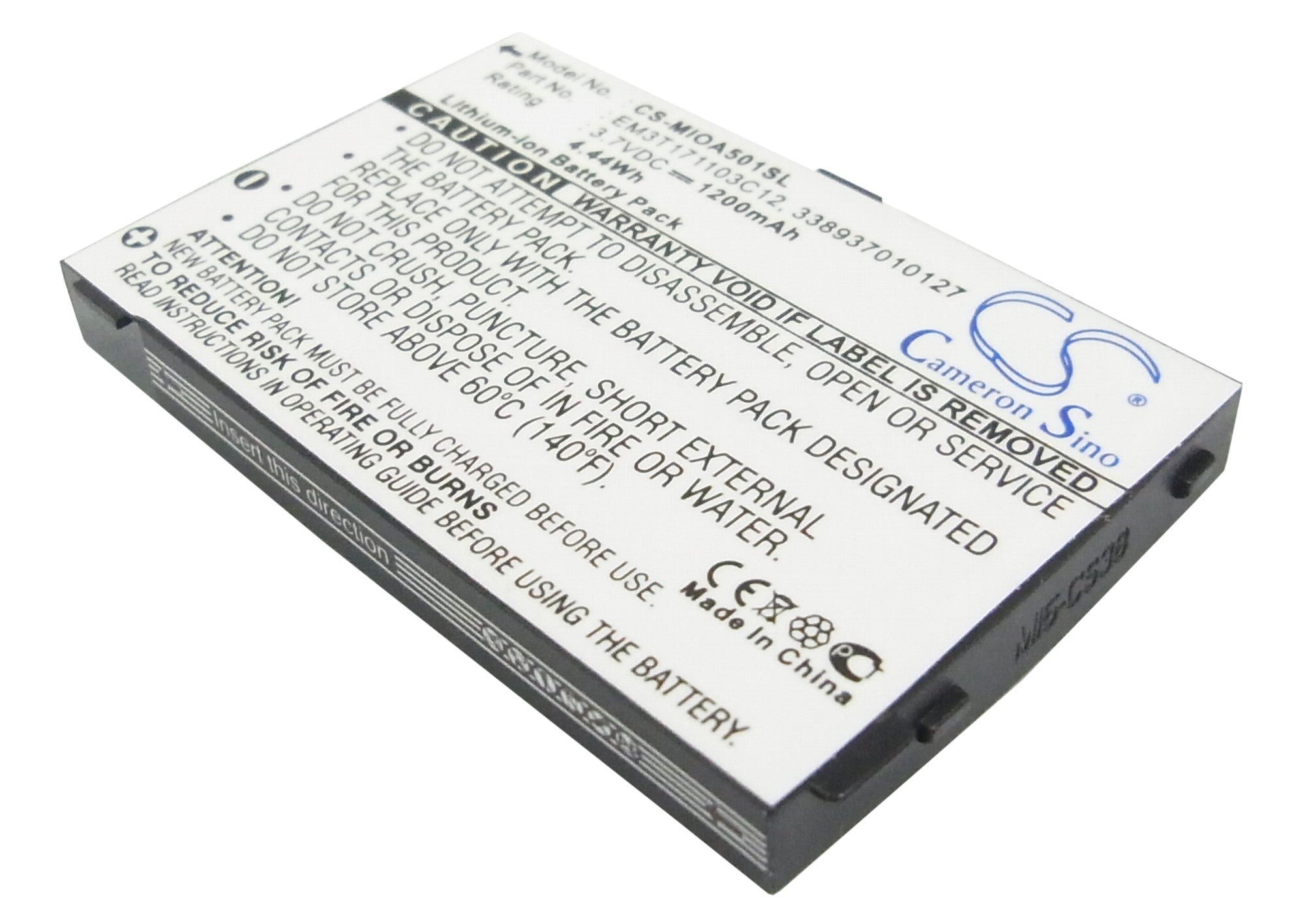 Mitac Mio A500 A501 A502 Smartphone Battery Replacement - 1200mAh 3.7V Li-ion - Extended Life Power