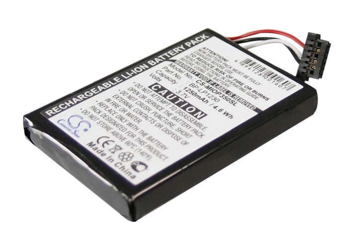 1250mAh 3.7V Li-ion Replacement Battery for Dunlop NAVI 6000GPS & Mio Spirit GPS (50x36.6x6.6mm)