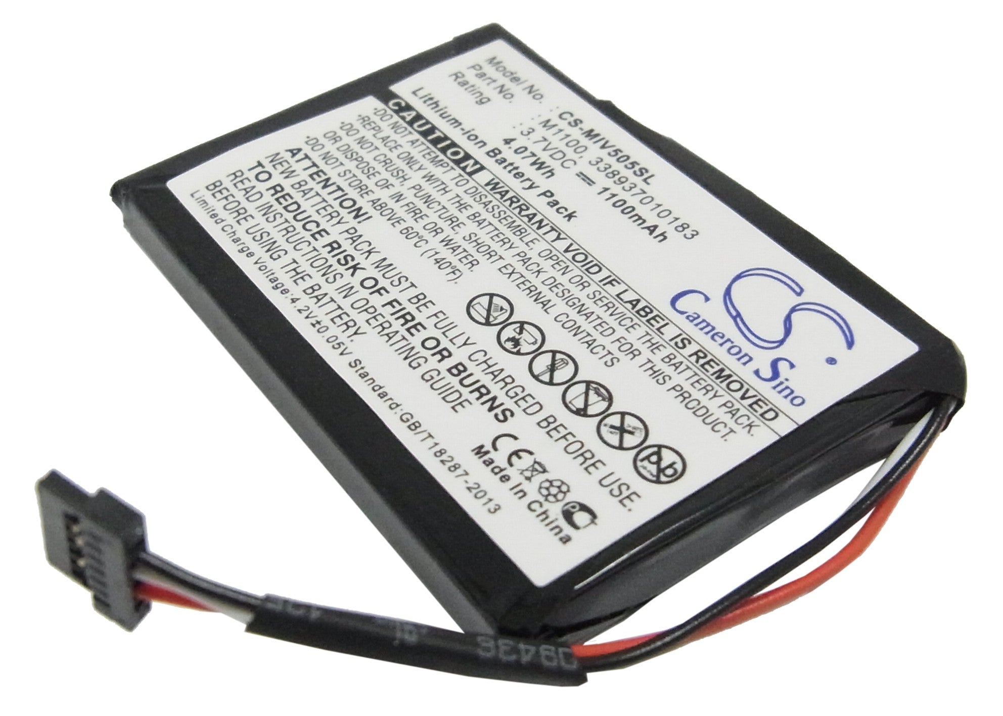 1100mAh Replacement Battery for Mitac Mio Spirit V505 TV/V735 GPS Navigator - 3.7V Li-ion