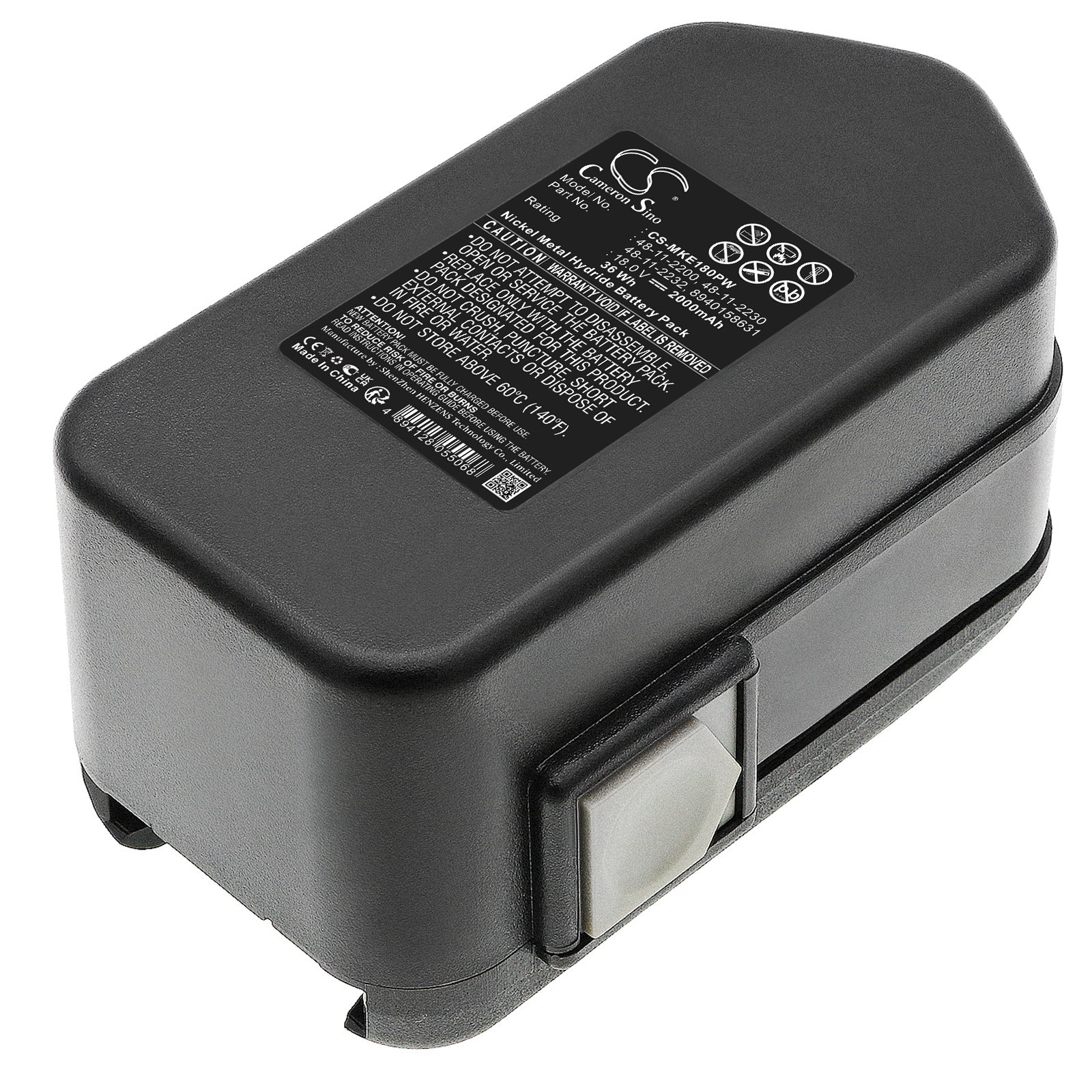 18V 2000mAh Ni-MH Replacement Battery for AEG Milwaukee Drills - BBM 18 STX & 0521-20 Series Power Tools
