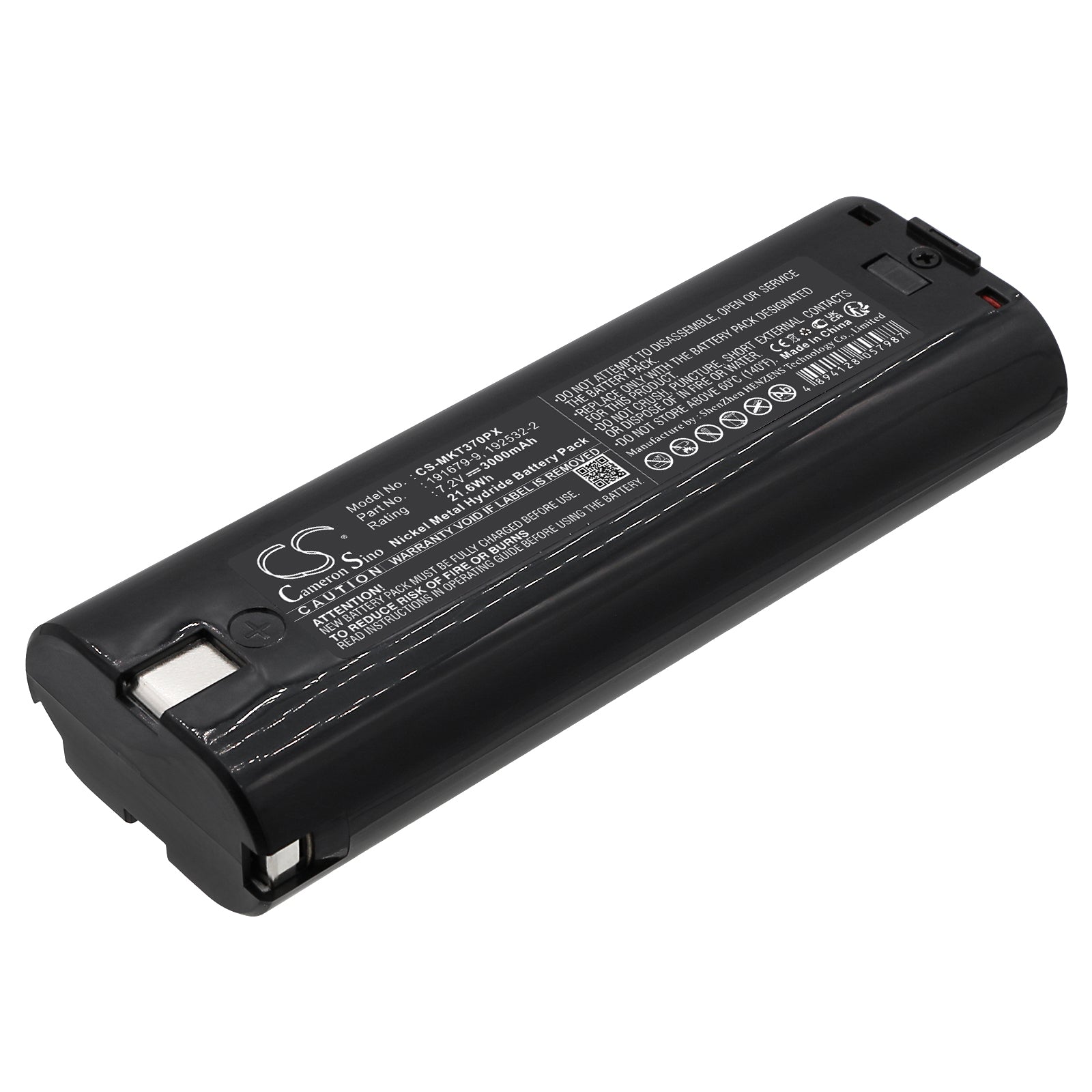 7. 2V 3000mAh Ni-MH Replacement Battery for Makita Power Tools - 3700D, 6072DW, DA3000D Series