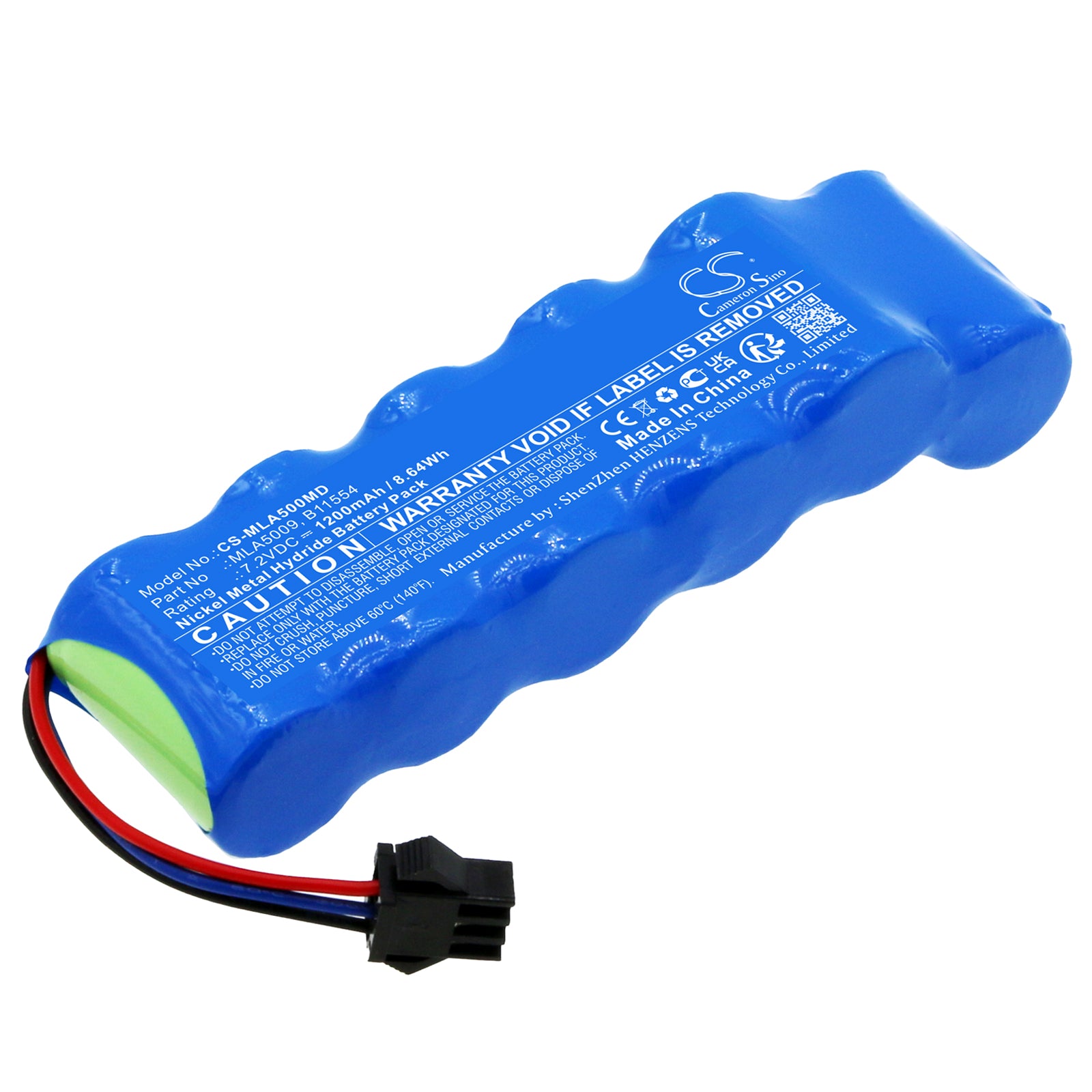7.2V 1200mAh Ni-MH Replacement Battery Pack for CDX Spiro 850 & MicroLab Spirometer Pulmonary Function Testers