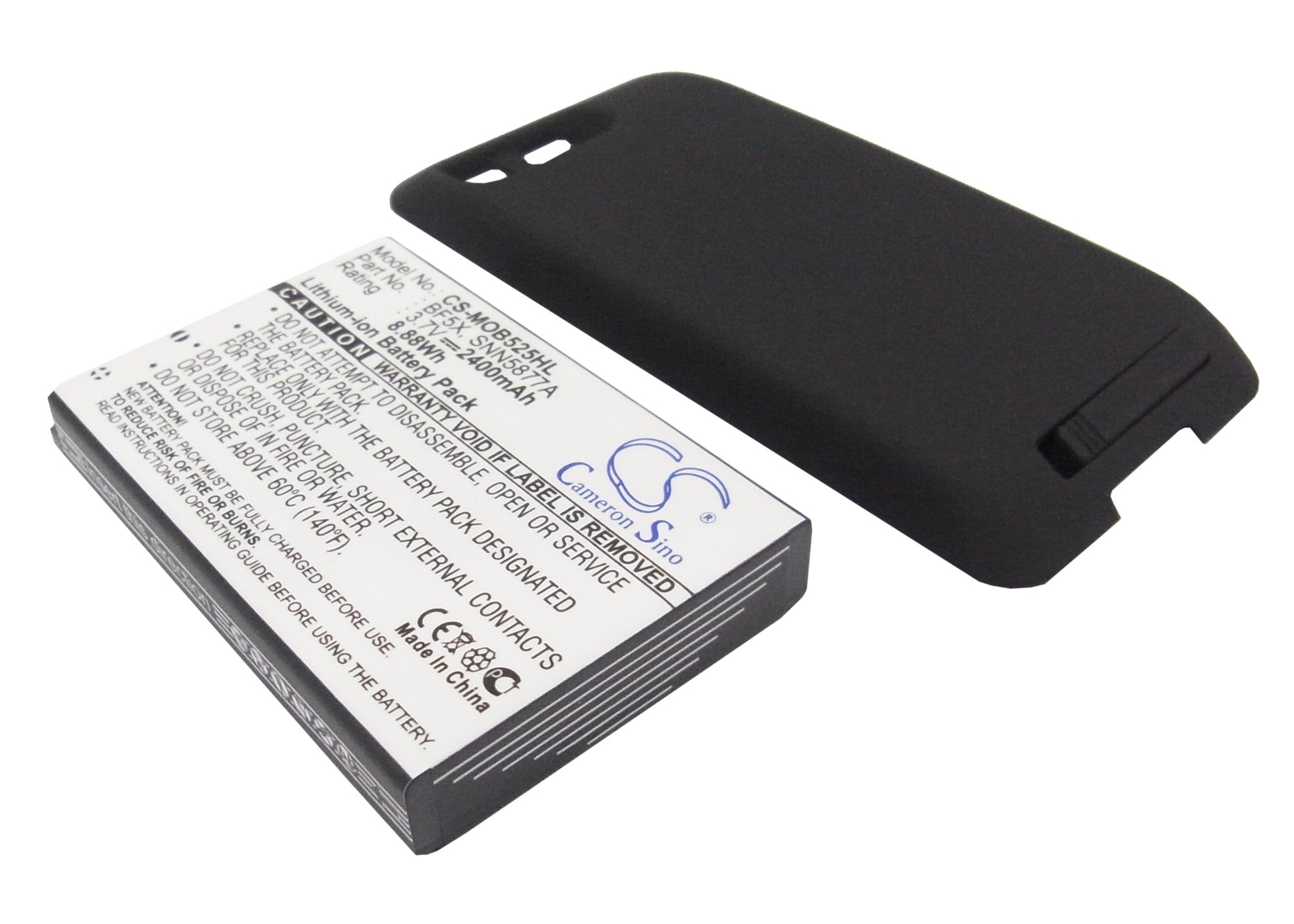 2400mAh Motorola Defy MB525 MB520 Replacement Battery, 3.7V Li-ion, BF5X, SNN5877A - Extended Life Phone Battery