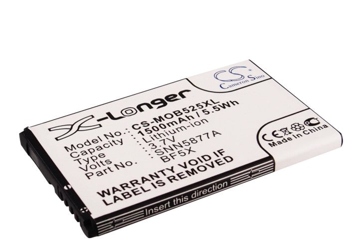 1500mAh Battery Replacement for Motorola Defy MB525, Electrify MB526, Bravo - 3.7V Li-ion, Phone Repair Part