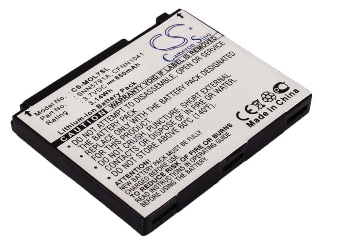 Motorola RAZR V3x L7 E6 Battery: 850mAh 3.7V Li-ion Replacement - BC60 SNN5768