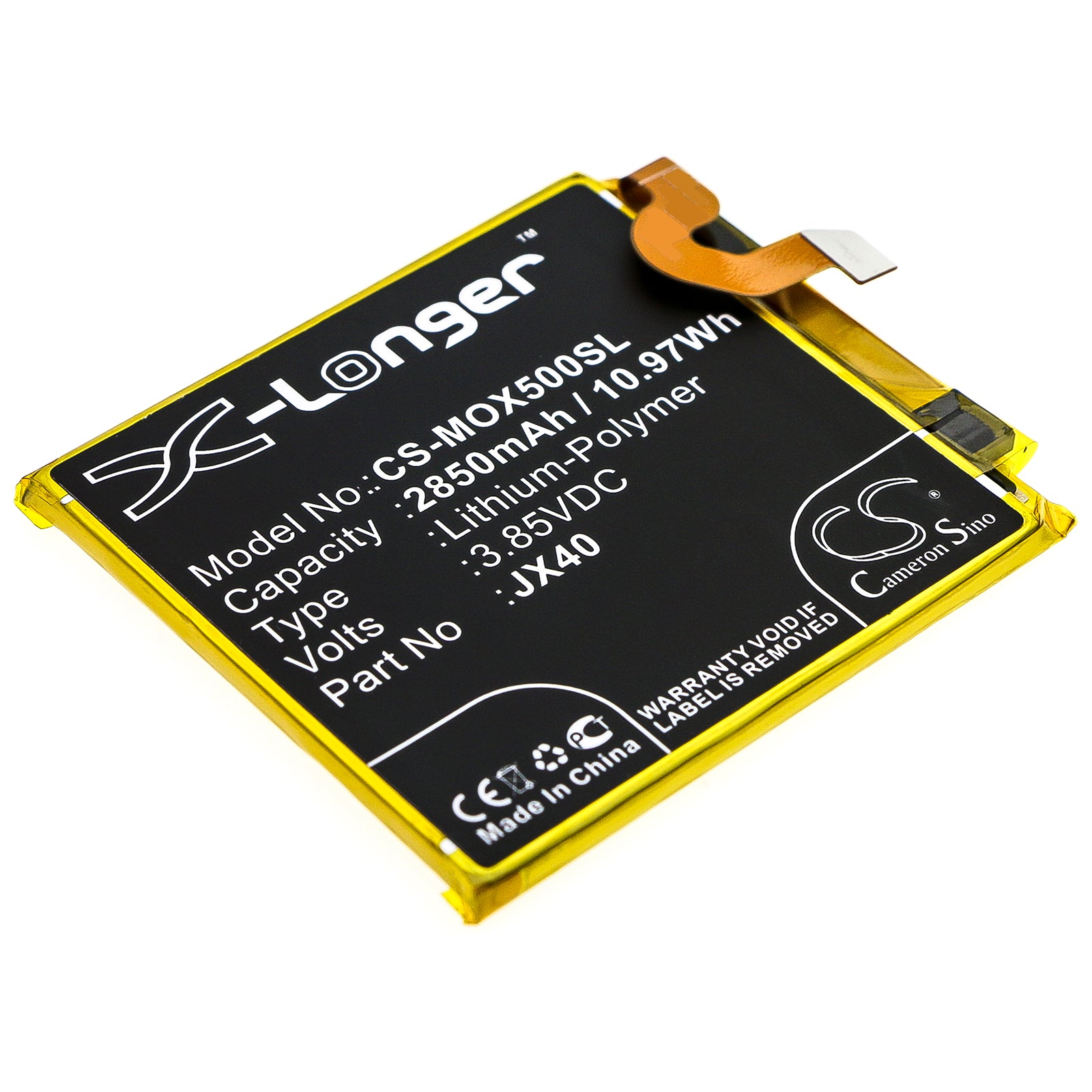 2850mAh Replacement Battery for Motorola Moto X5 (JX40) - 3.85V Li-Polymer Smartphone Battery