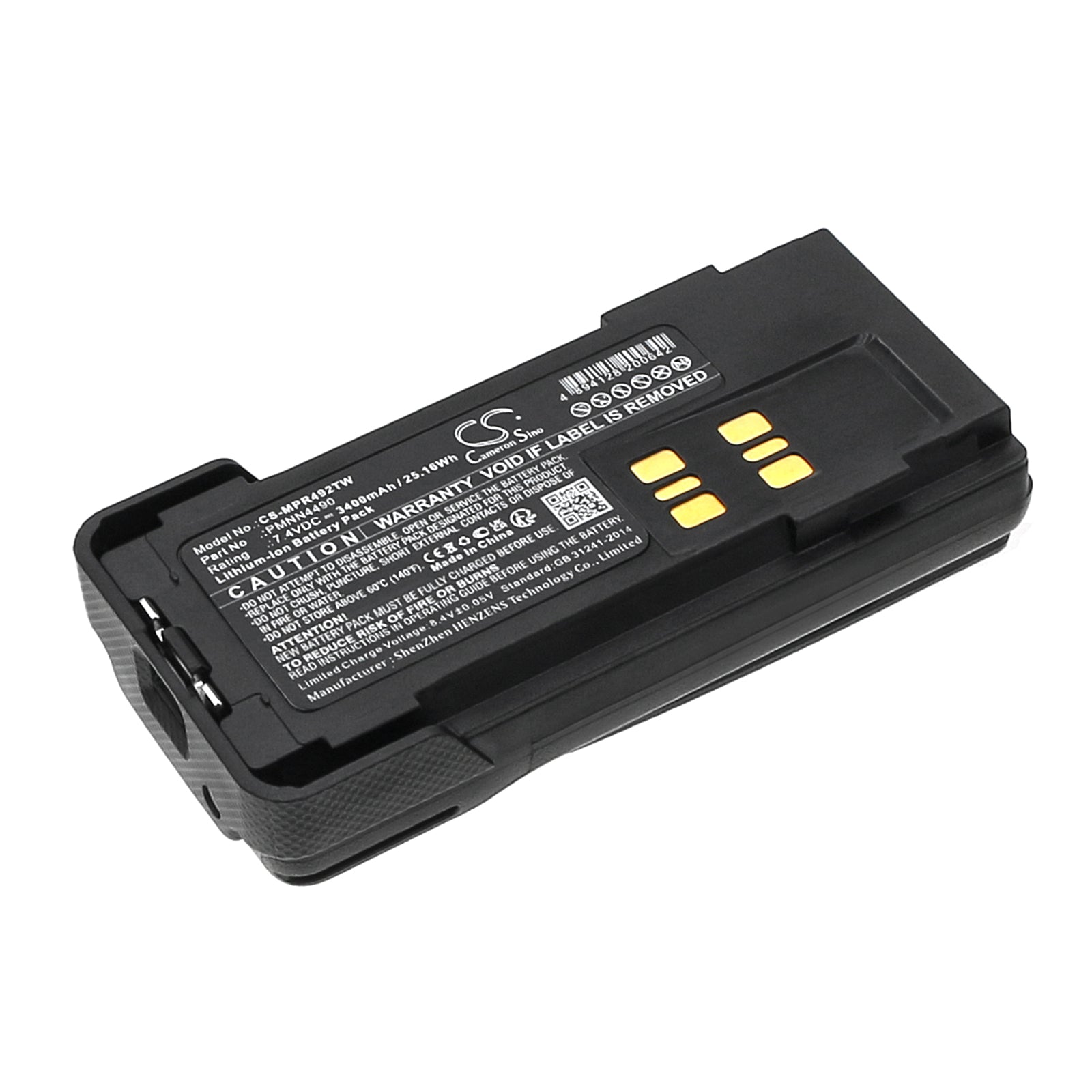 3400mAh Li-ion Battery for Motorola XPR3300/3550, XiR P6600i, DP2400 Radios - PMNN4490 Compatible Two-Way Radio Replacement