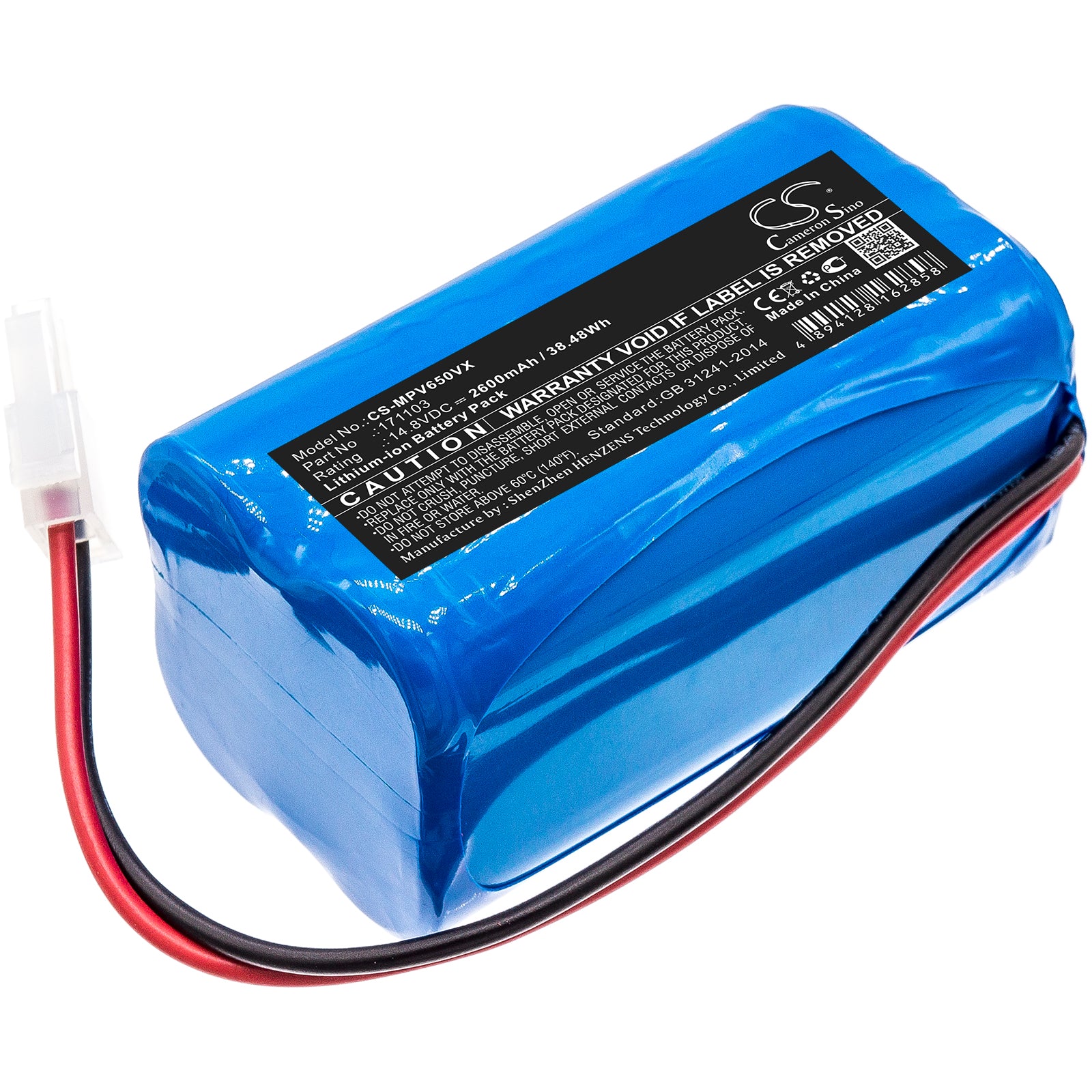 2600mAh 14.8V Replacement Battery for Mamibot PreVac 650, Exvac 660, GLASSVAC Robot Vacuum - Extended Run Time