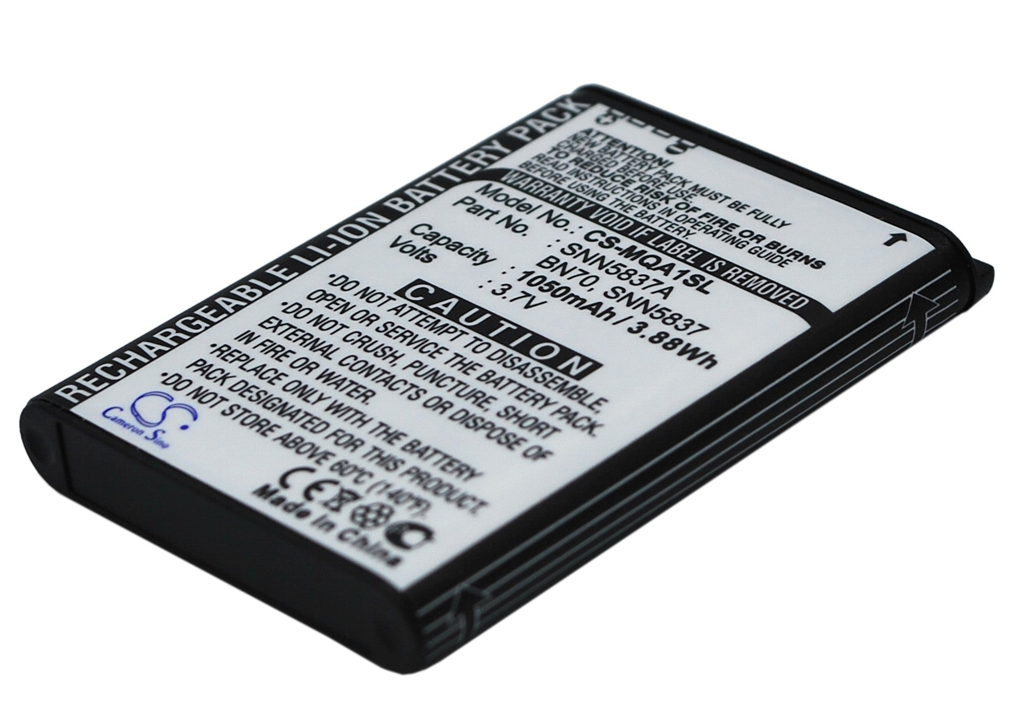 Motorola MT710 Smartphone Battery - 1050mAh, 3.7V Li-ion Replacement (BN70/SNN5837 Compatible) High Capacity Power