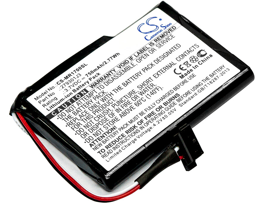 750mAh GPS Battery for Magellan RoadMate 1700 Navigator: 3.7V Li-ion Replacement, 50x36x6mm Navigator Battery