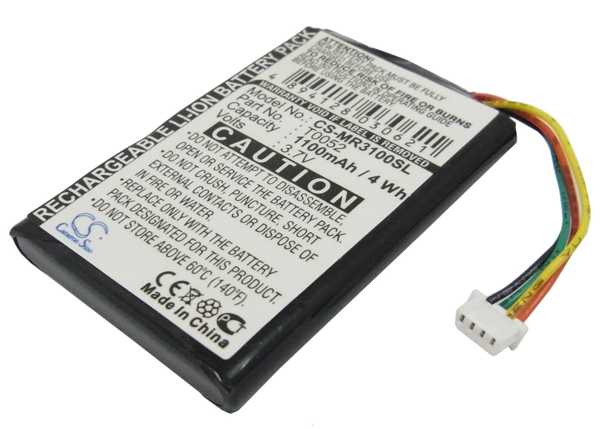 1100mAh GPS Battery - Magellan Maestro 3000, RoadMate 1200 Navigator Replacement - 3.7V Li-ion (4-Wire)