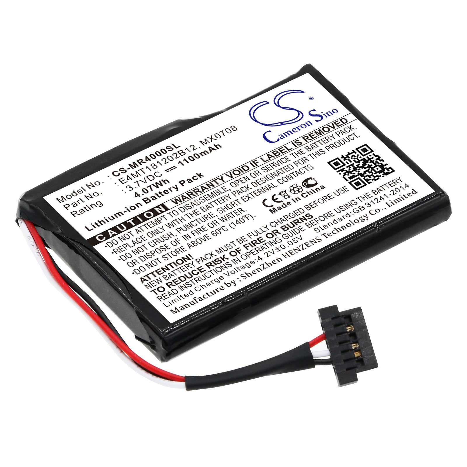 1100mAh 3.7V Li-ion Replacement Battery for Magellan Maestro 4000, 4010, 4000T, 4040, 4050 GPS Navigation Systems