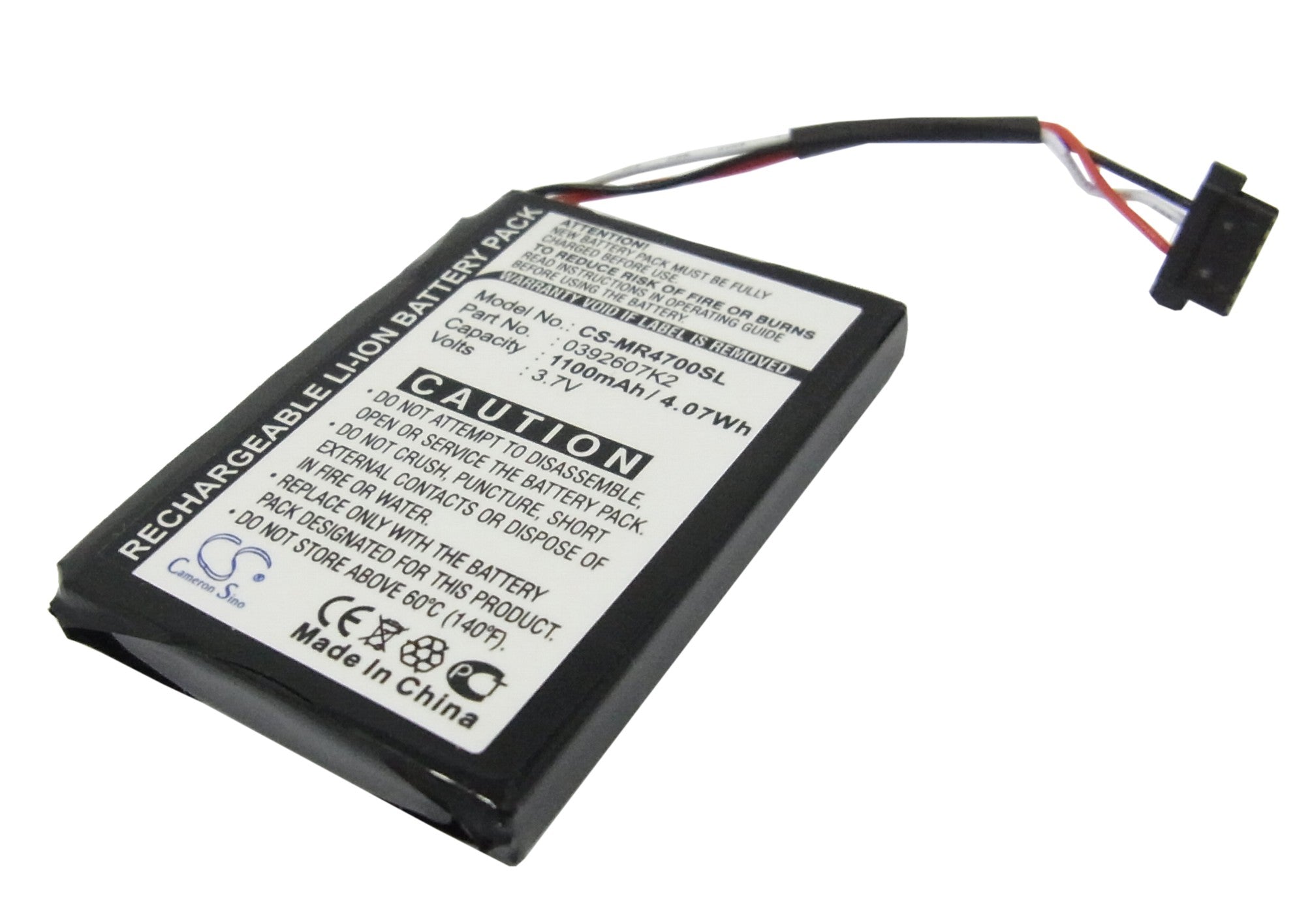 1100mAh Battery for Magellan Maestro 4700 GPS - 3.7V Li-ion Replacement (50x36.6x5.57mm) Navigator Repair Part