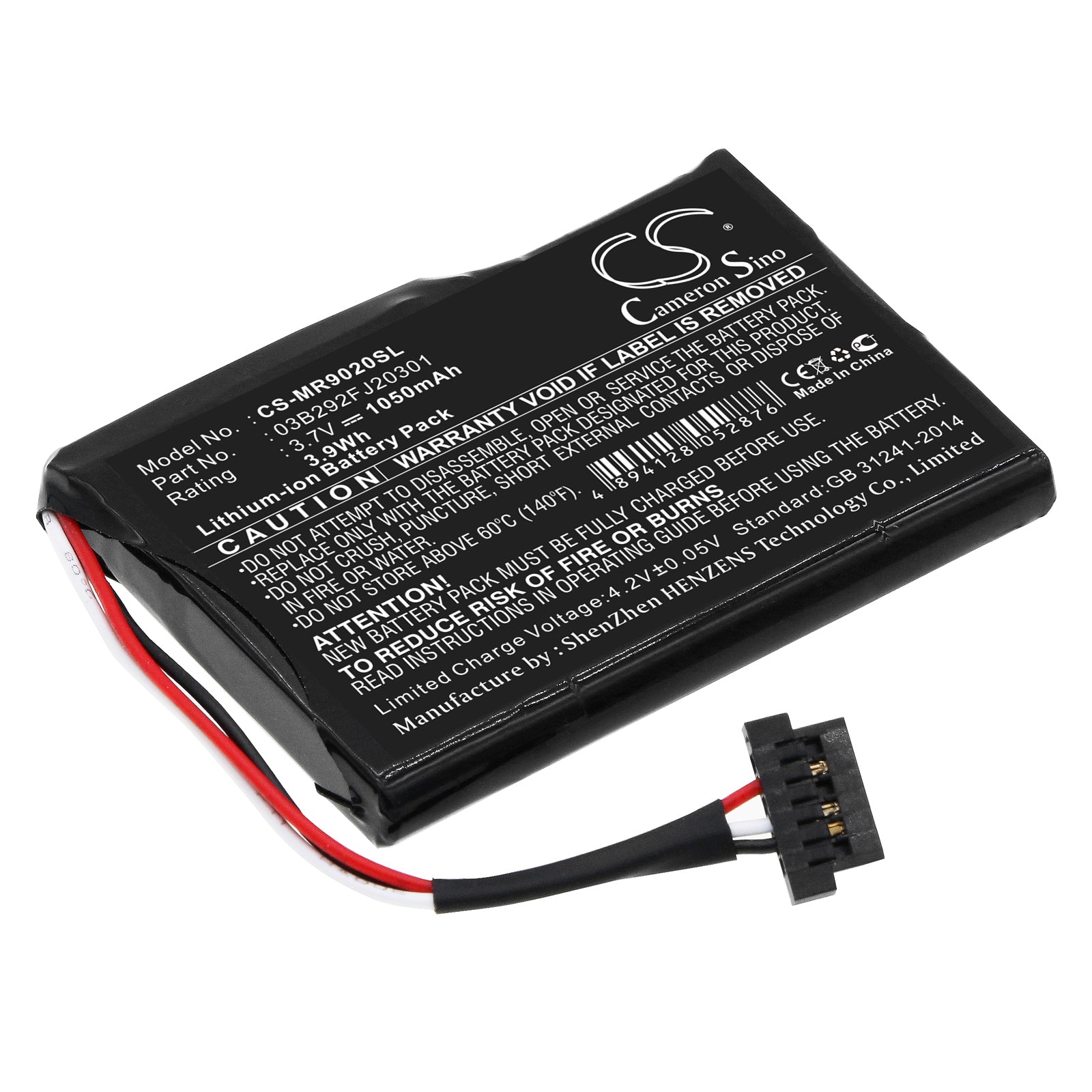 1050mAh Replacement Battery for Magellan RoadMate 9055 9165T GPS - 3.7V Li-ion Navigator Power
