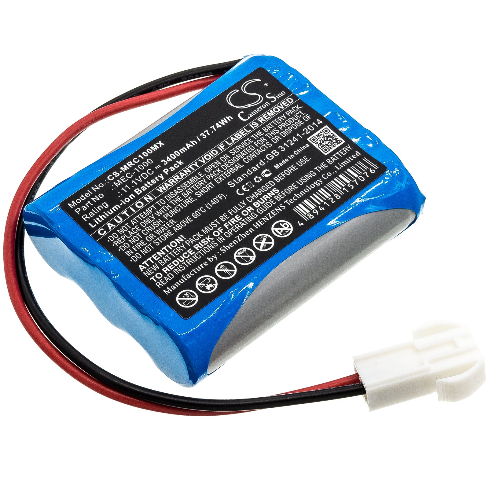 Mindray MEC-1000 Medical Monitor Replacement Battery - 3400mAh Li-ion, 11.1V 37.74Wh - Reliable Power