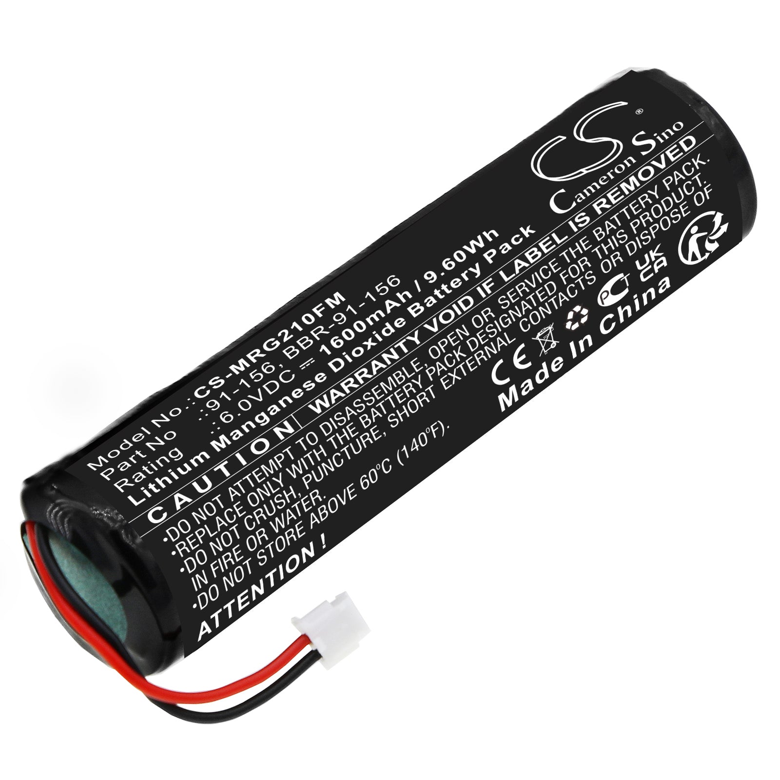 6V 1600mAh Lithium Battery - Kannad SafeLink AIS SART, Solo & McMurdo EPIRBs (91-156 Replacement)