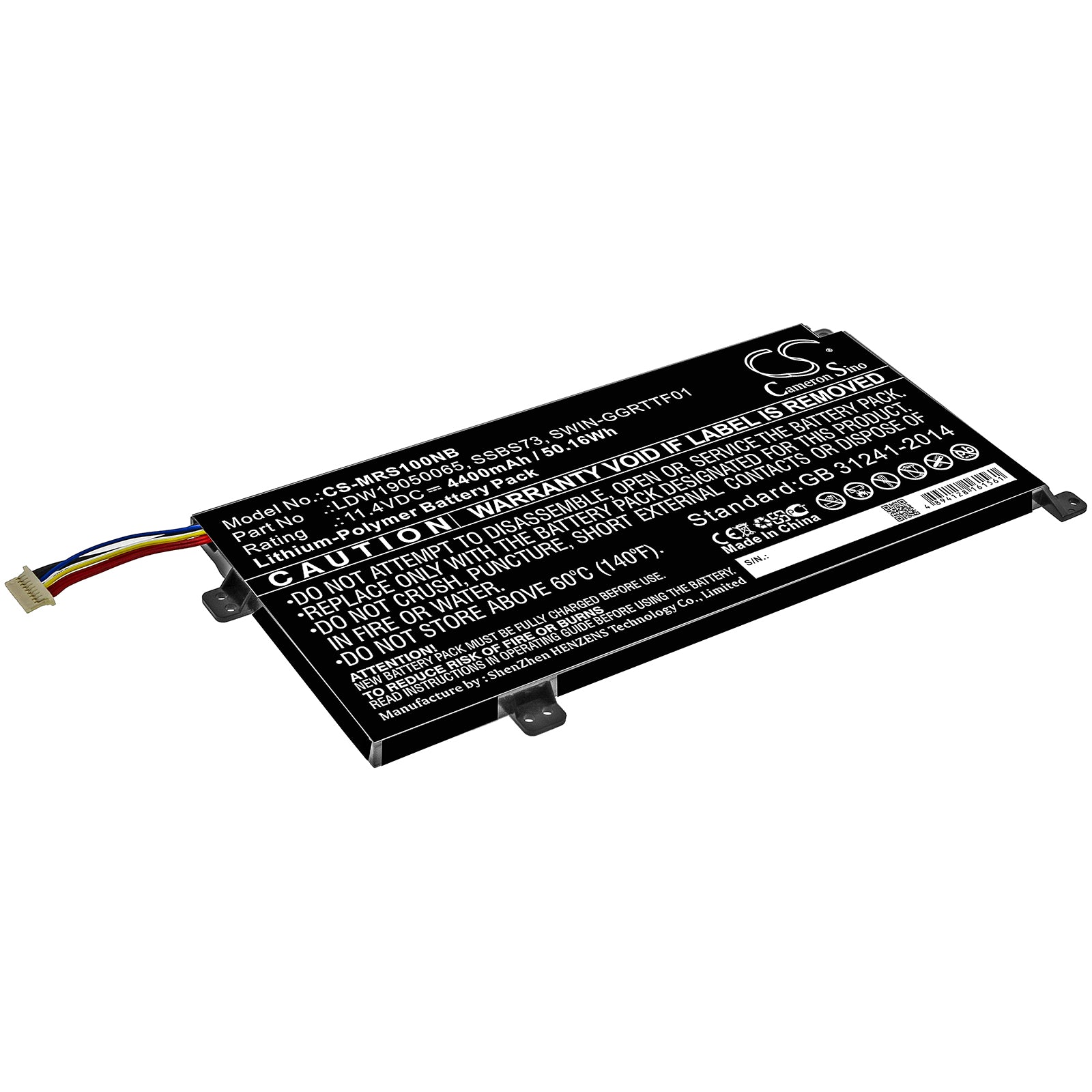 4400mAh Battery for Mechrevo S1 Pro Laptop - 11.4V 50.16Wh Li-Polymer - Replacement for LDW19050065, SSBS73