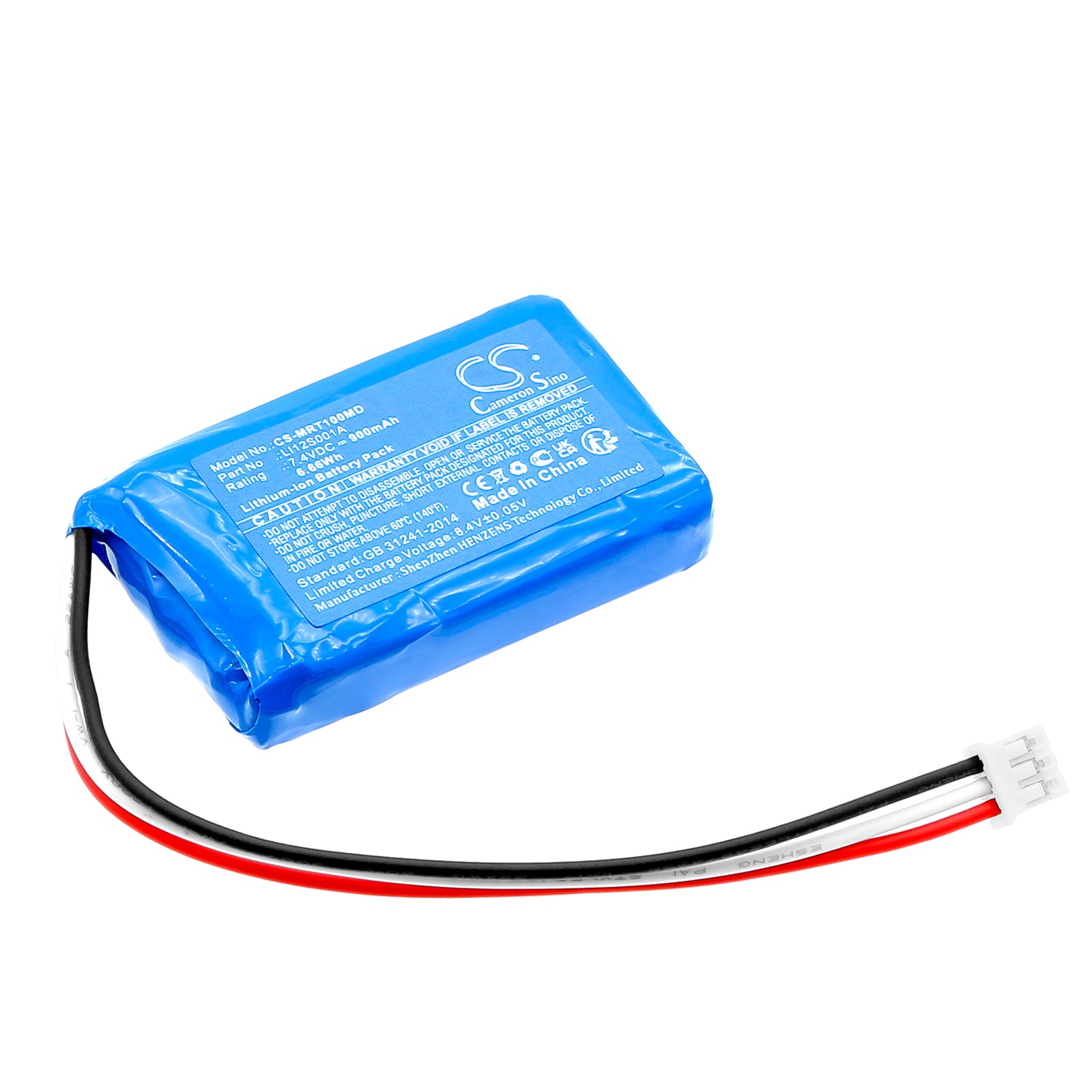 900mAh Replacement Battery for Mindray Beneview T1 Patient Monitor, 7.4V Li-ion, Compatible with 801-92-81-000-25, LI12S001A
