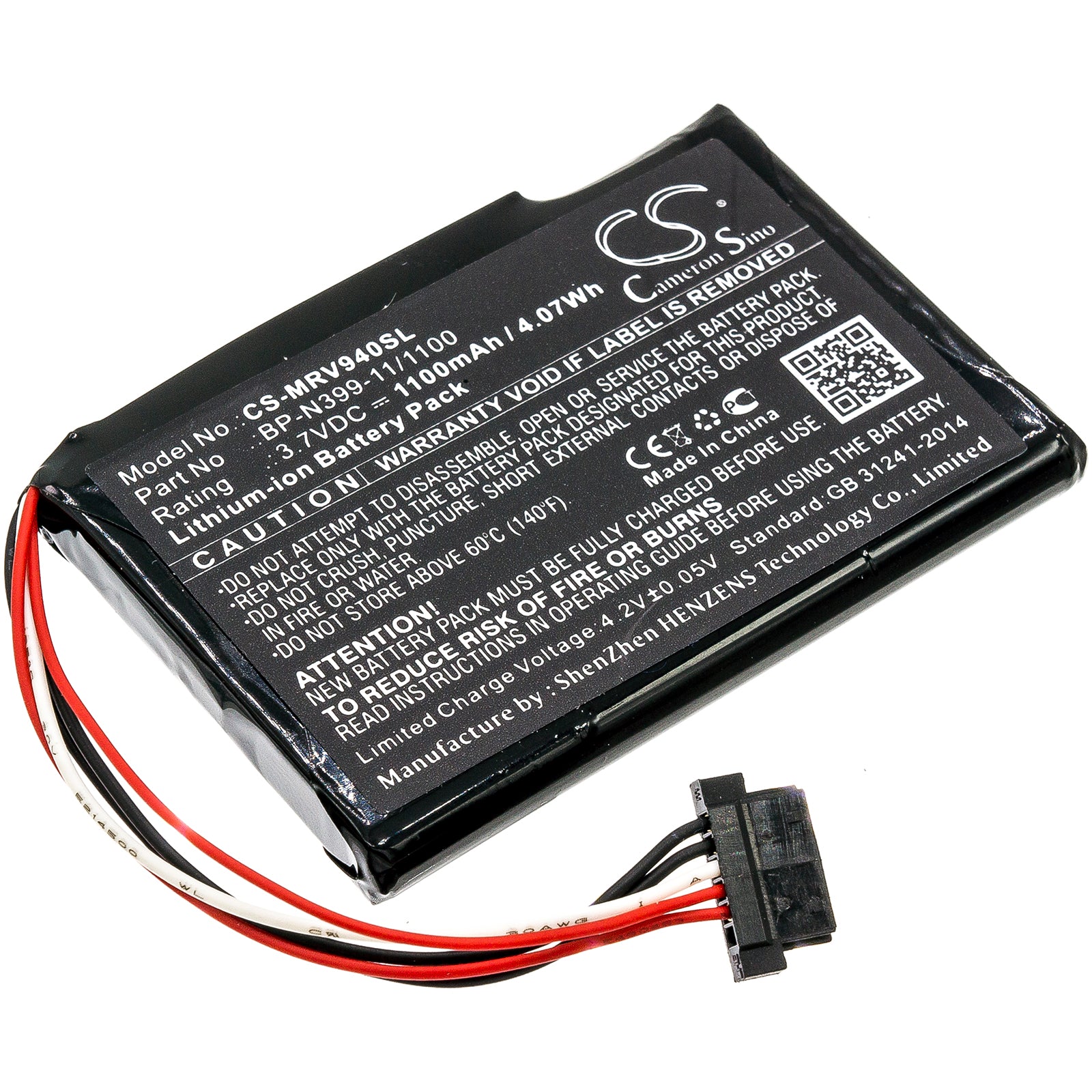1100mAh Replacement Battery for Magellan RoadMate RV 9490T-LMB GPS Navigator (3.7V, 4.07Wh)
