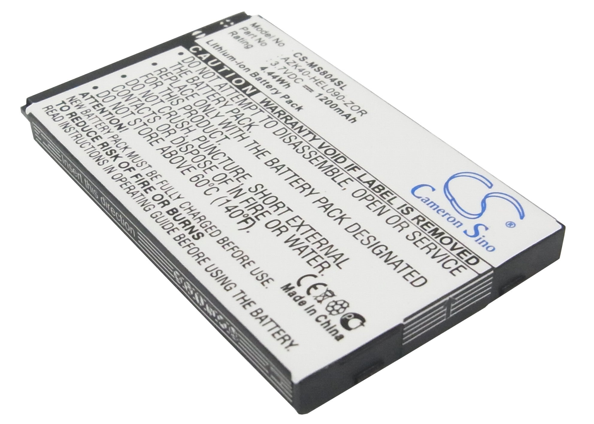 1200mAh Battery Replacement for Gigabyte GSmart MS804 & HelenMobile Phones - 3.7V Li-ion - Extended Life