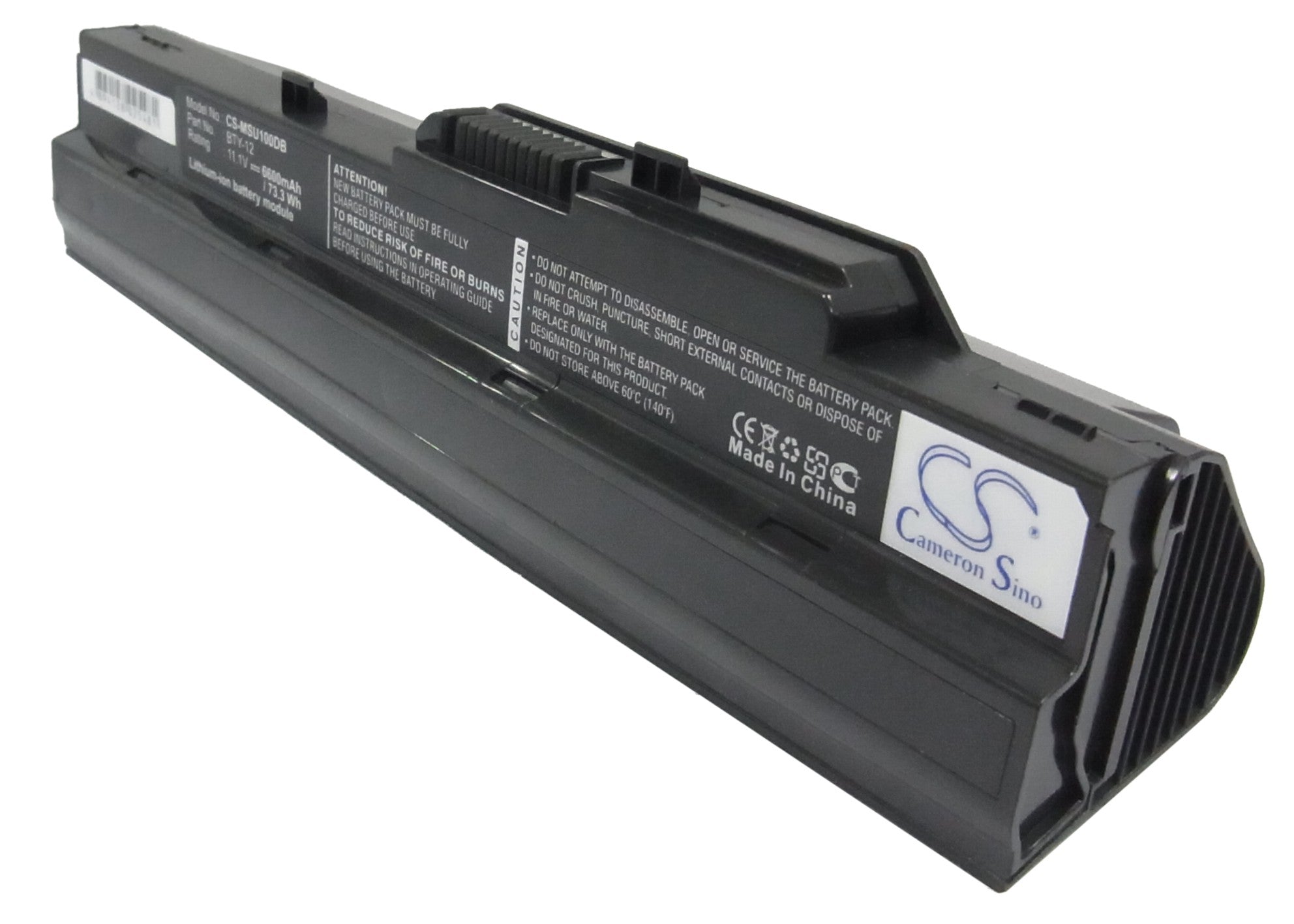 6600mAh Laptop Battery Replacement for Advent 4211, MSI Wind U100 U120 - 11.1V Li-ion, Extended Life