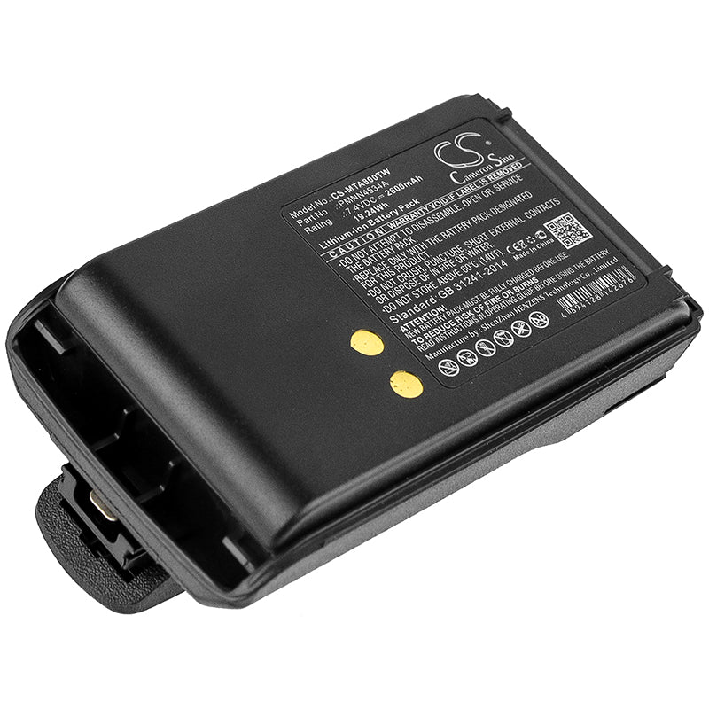 2600mAh 7.4V Li-ion Replacement Battery for Motorola Mag One A8, A8i, A8D Two-Way Radios - Extended Life