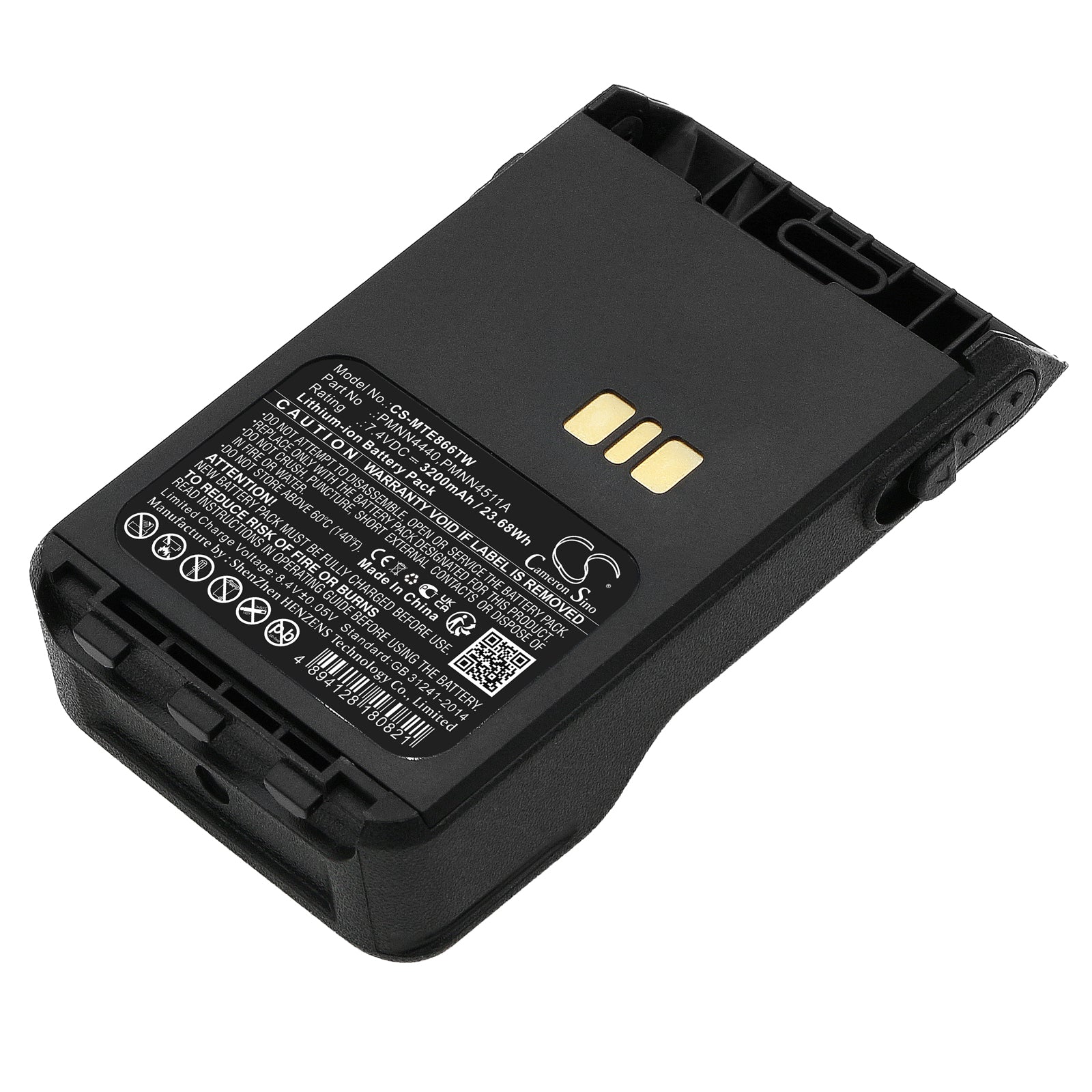 7.4V 3200mAh Li-ion Battery Replacement for Motorola XiR E8600, DP3441e Two-Way Radios - Extended Life
