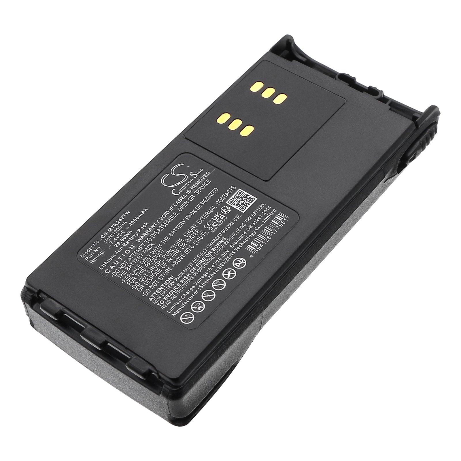 7.4V 4000mAh Li-ion Replacement Battery for Motorola GP/HT/MTX/PRO Two-Way Radios