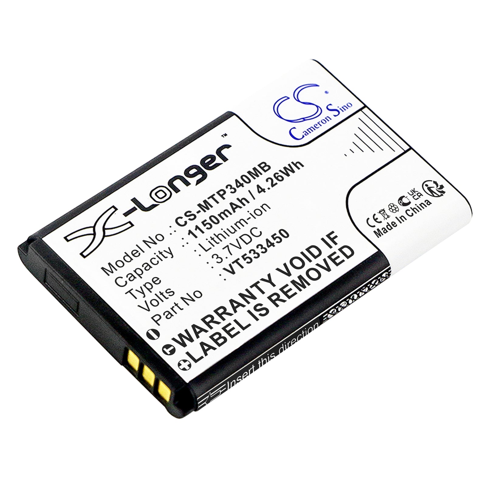 1150mAh Replacement Battery for Motorola Ease 34, 35, 44 Baby Monitor - VT533450 Li-ion Power Pack