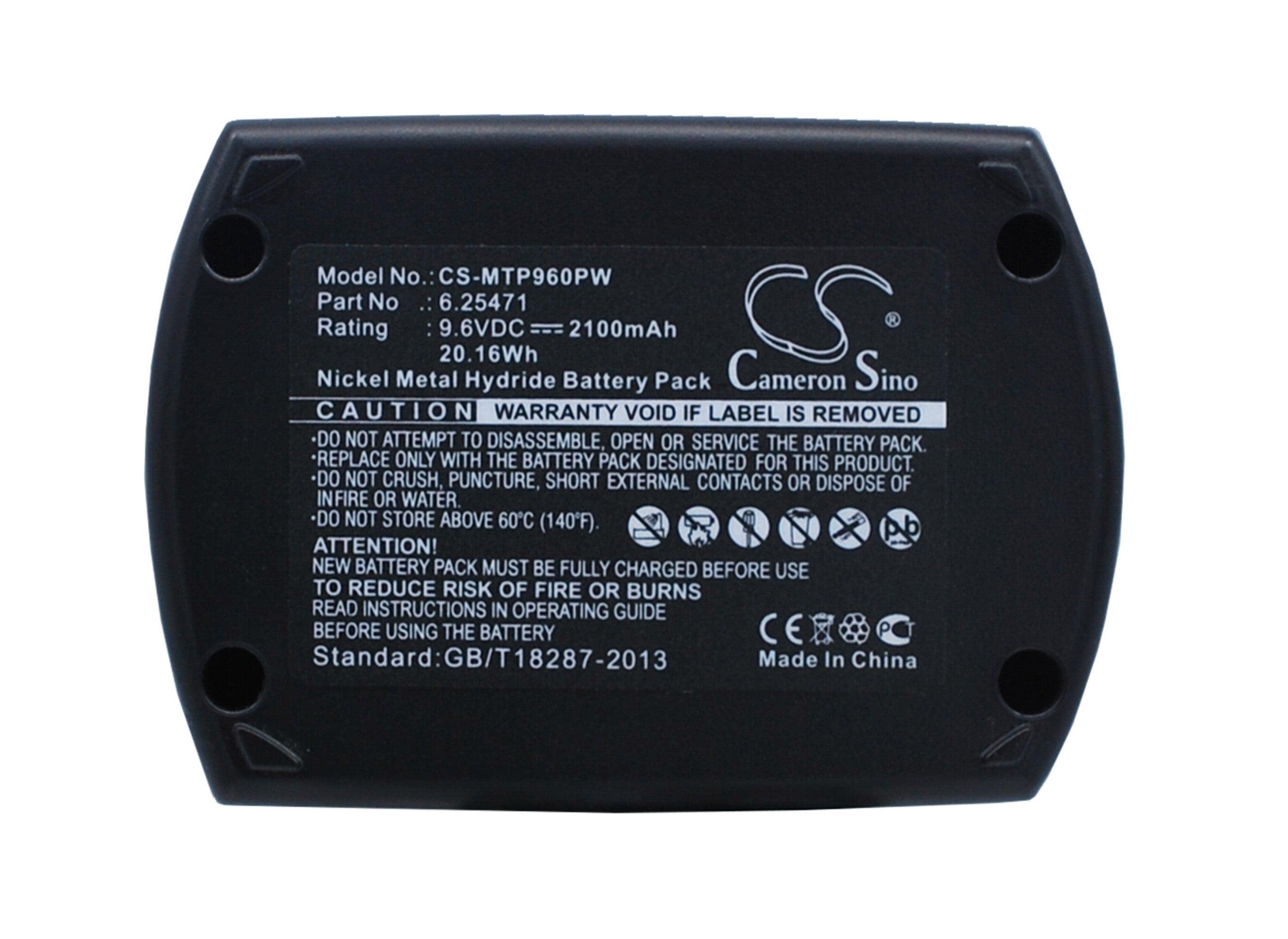 9.6V 2100mAh Ni-MH Replacement Battery for Metabo BSZ 9.6V, BS 9.6V Cordless Power Tools - High Capacity
