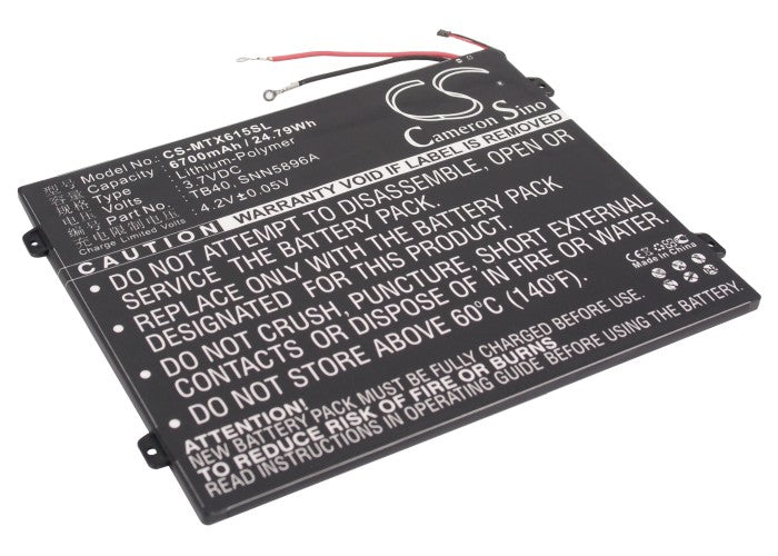 6700mAh Replacement Battery for Motorola Xoom 2 10.1" Tablet (MZ615, MZ616, MZ617) - 3.7V Li-Polymer