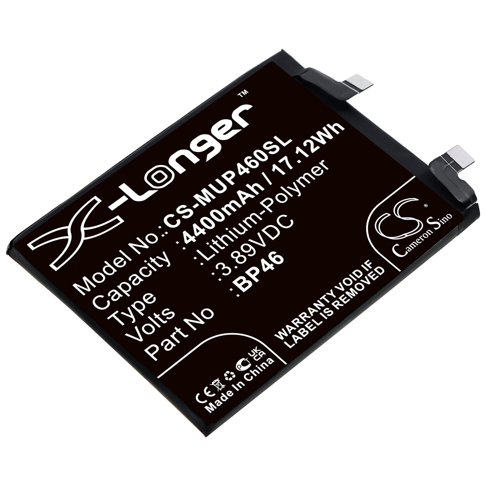 4400mAh Replacement Battery for Xiaomi 12/12S/12X 5G - Premium Li-Polymer, 3.89V, 17.12Wh - Phone Repair Part