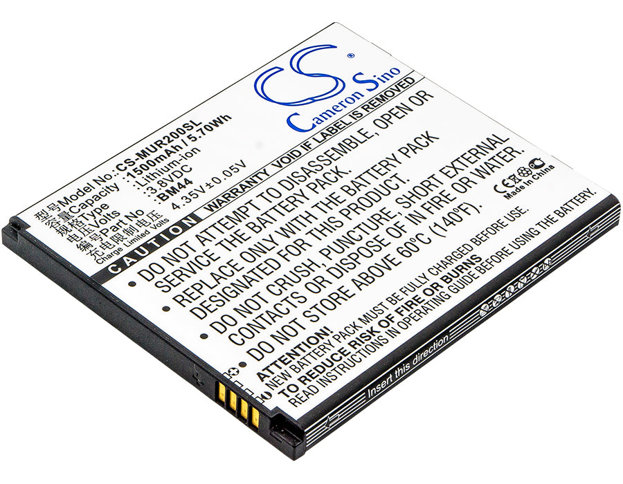 Xiaomi Redmi 2/2A Replacement Battery: 1500mAh, BM44, Li-ion 3.8V - Smartphone Power, 64.6x55.6x5mm