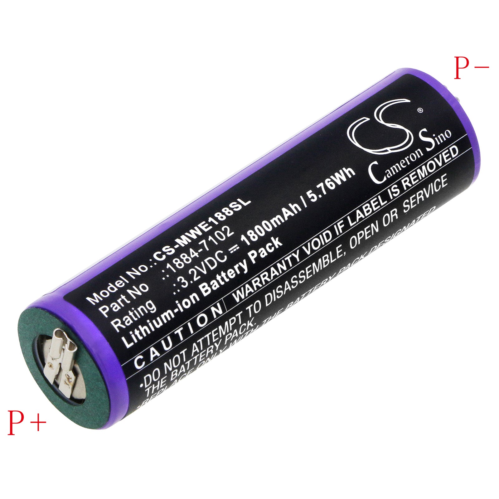 1800mAh LiFePO4 Replacement Battery for Wahl 1884/1885 & Moser/Ermila Clippers, 3.2V, 69x18.6mm High Capacity Upgrade