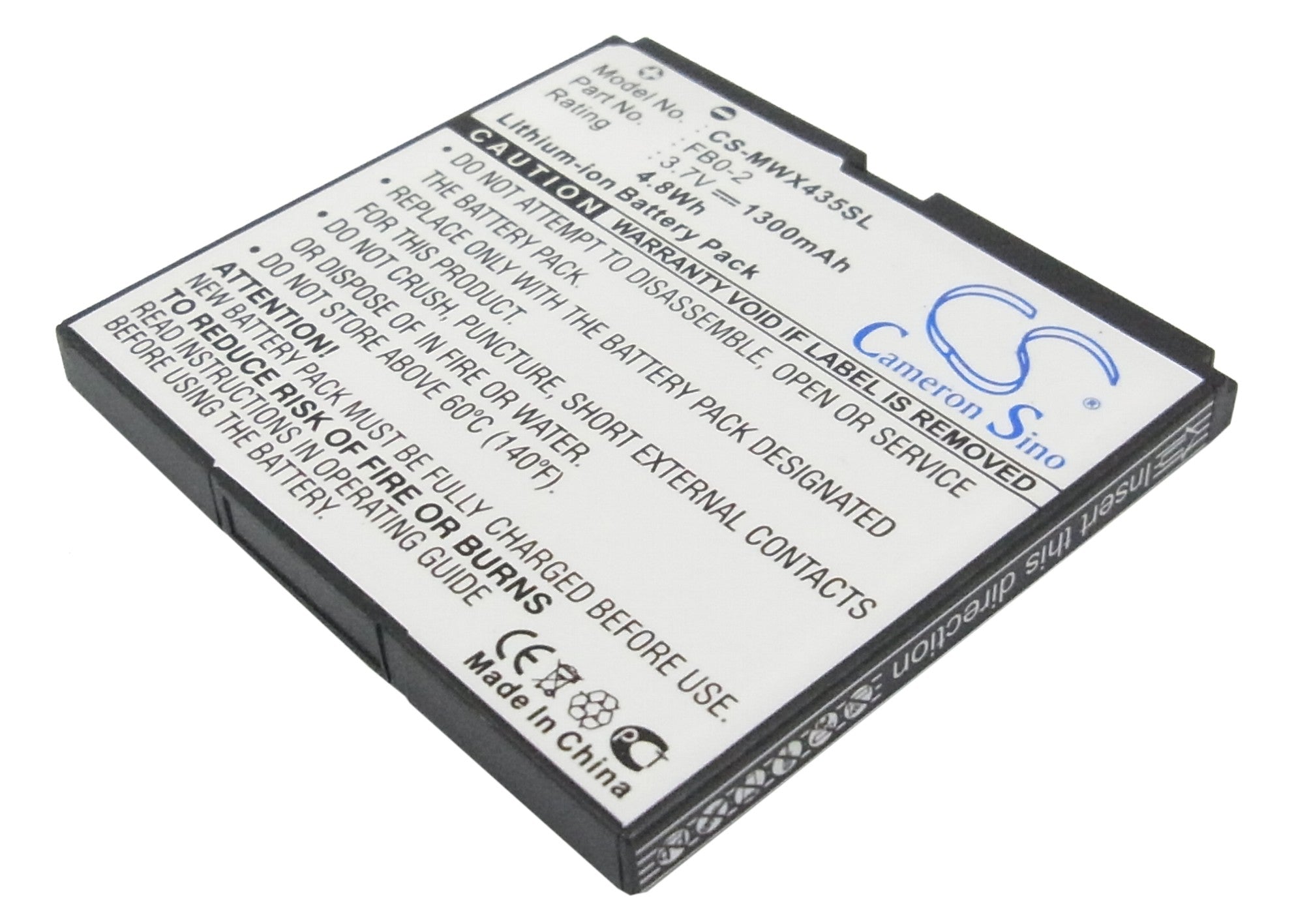 1300mAh 3.7V Li-ion Replacement Battery for Motorola Triumph & WX435 FB0-2 Smartphones