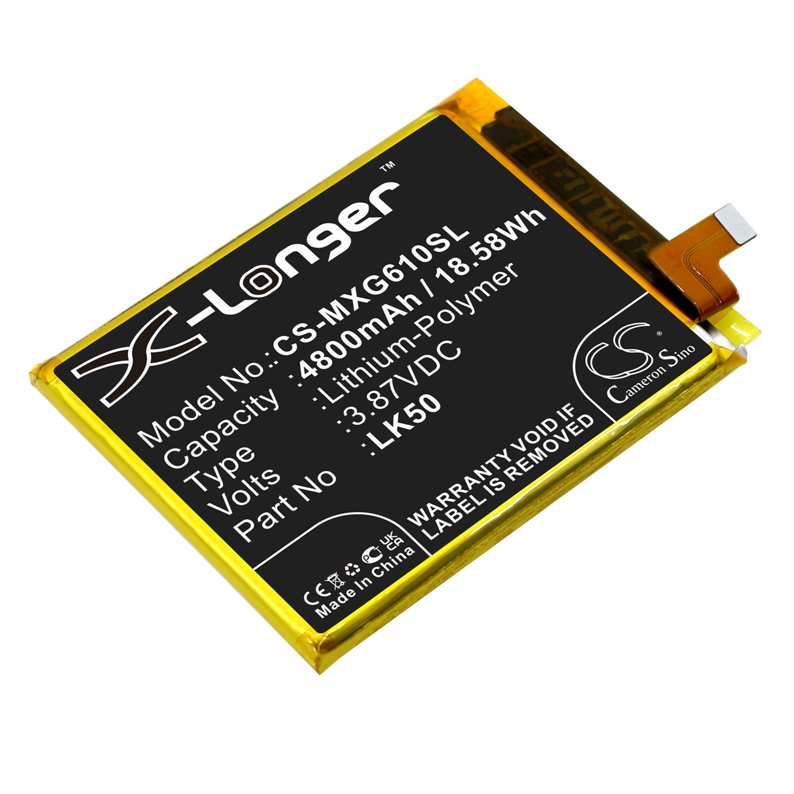 4800mAh Replacement Battery for Motorola Moto G60s (XT2133-1/2) 2021 - LK50 3.87V Li-Polymer - Phone Repair Part