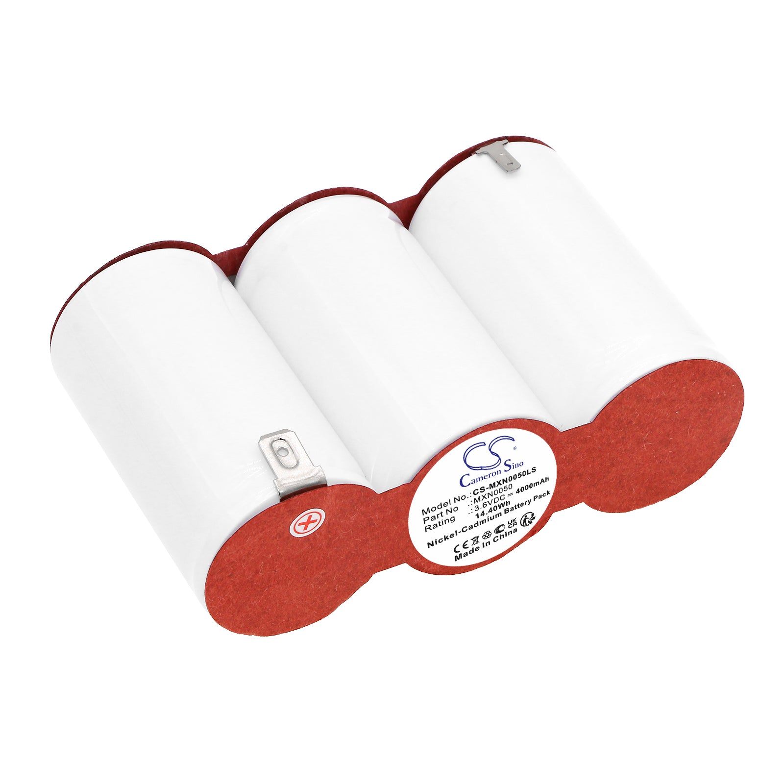 3.6V 4000mAh Ni-CD Emergency Light Battery for Legrand 131607, URA MXN0050 - 97.3x60.1x32.8mm Replacement