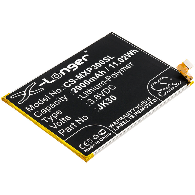 2900mAh Replacement Battery for Motorola Moto P30 - JK30, 3.8V Li-Polymer - Smartphone Battery