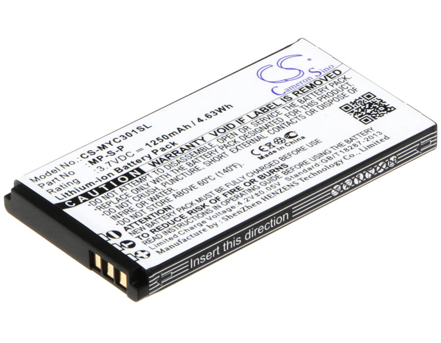 1250mAh Replacement Battery for MyPhone 3010 Classic & SmartPhoneMyPhone, 3.7V Li-ion, 64.35x34.10x5.80mm